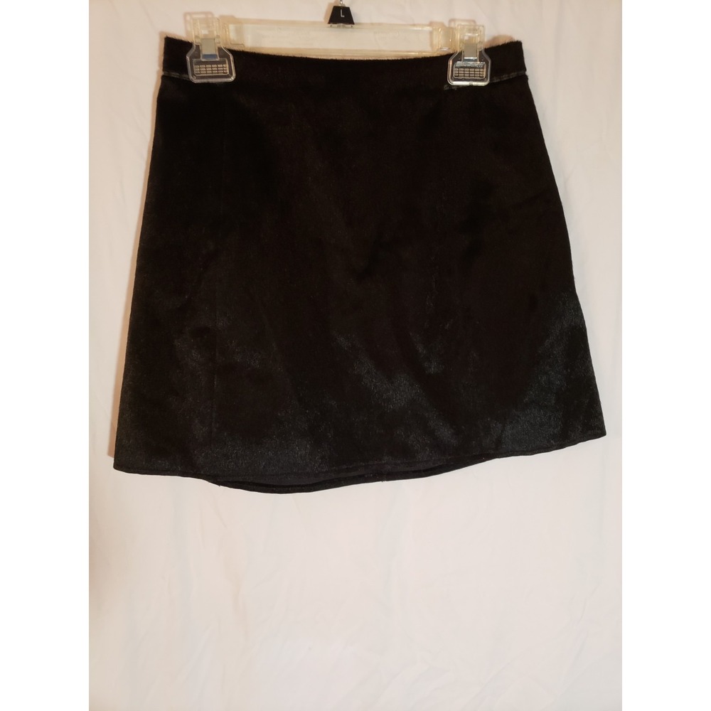 Women's Zara Black Fur Like Short Skirt Size S